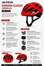 CAPACETE  ALPINA  PANOMA CLASSIC VERMELHO  TAM. 56-59 -- 021286 - Imagem 2